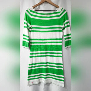 Lilly Pulitzer Dress Women's Size XS Green White Striped Cassie Mini Preppy‎